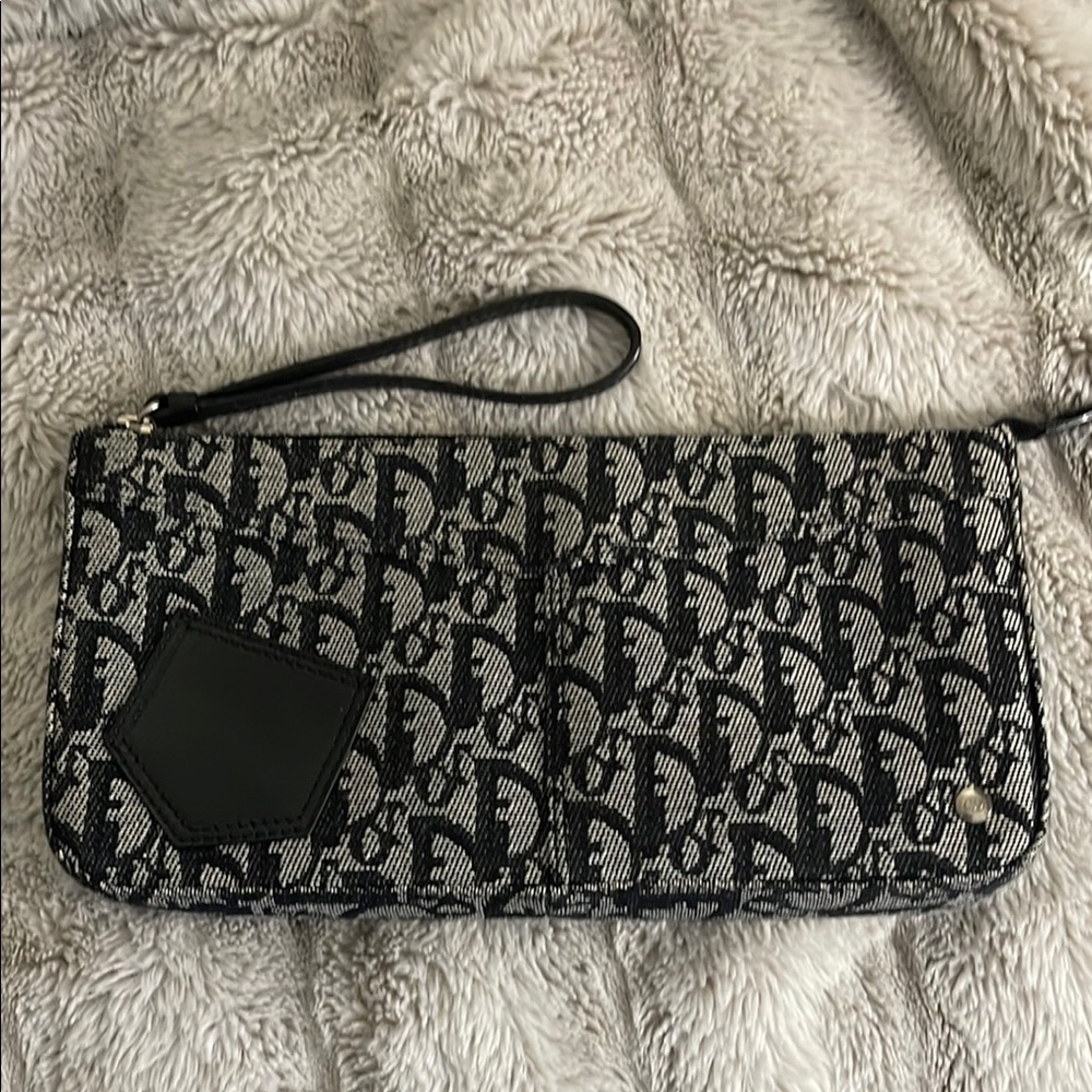 Dior Black and White Monogram Clutch